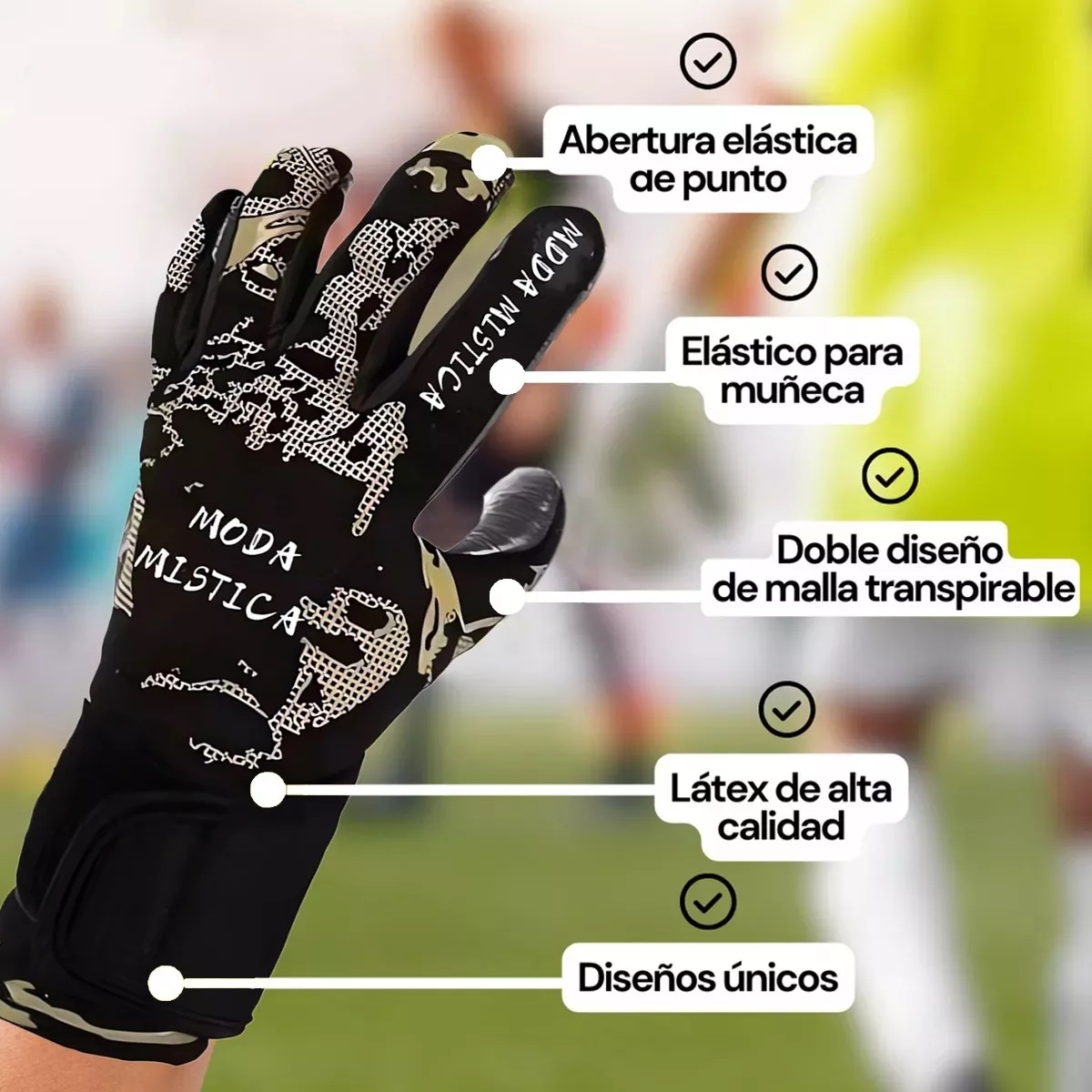 Guantes De Portero Profesional Fútbol Antidesliz Talla 9 Adulto.