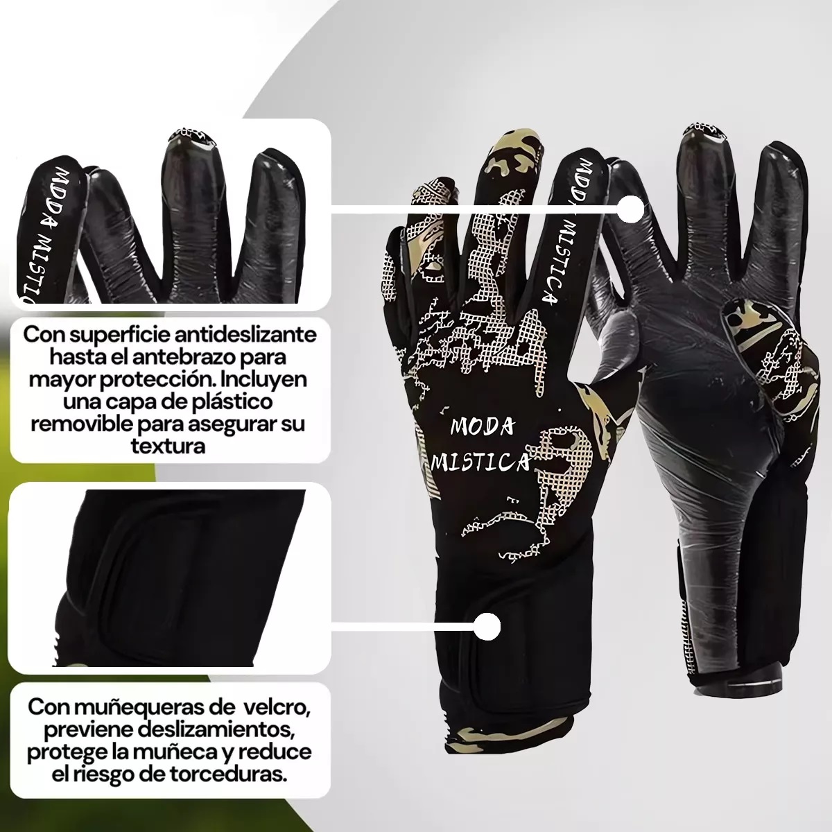 Guantes De Portero Profesional Fútbol Antidesliz Talla 9 Adulto.