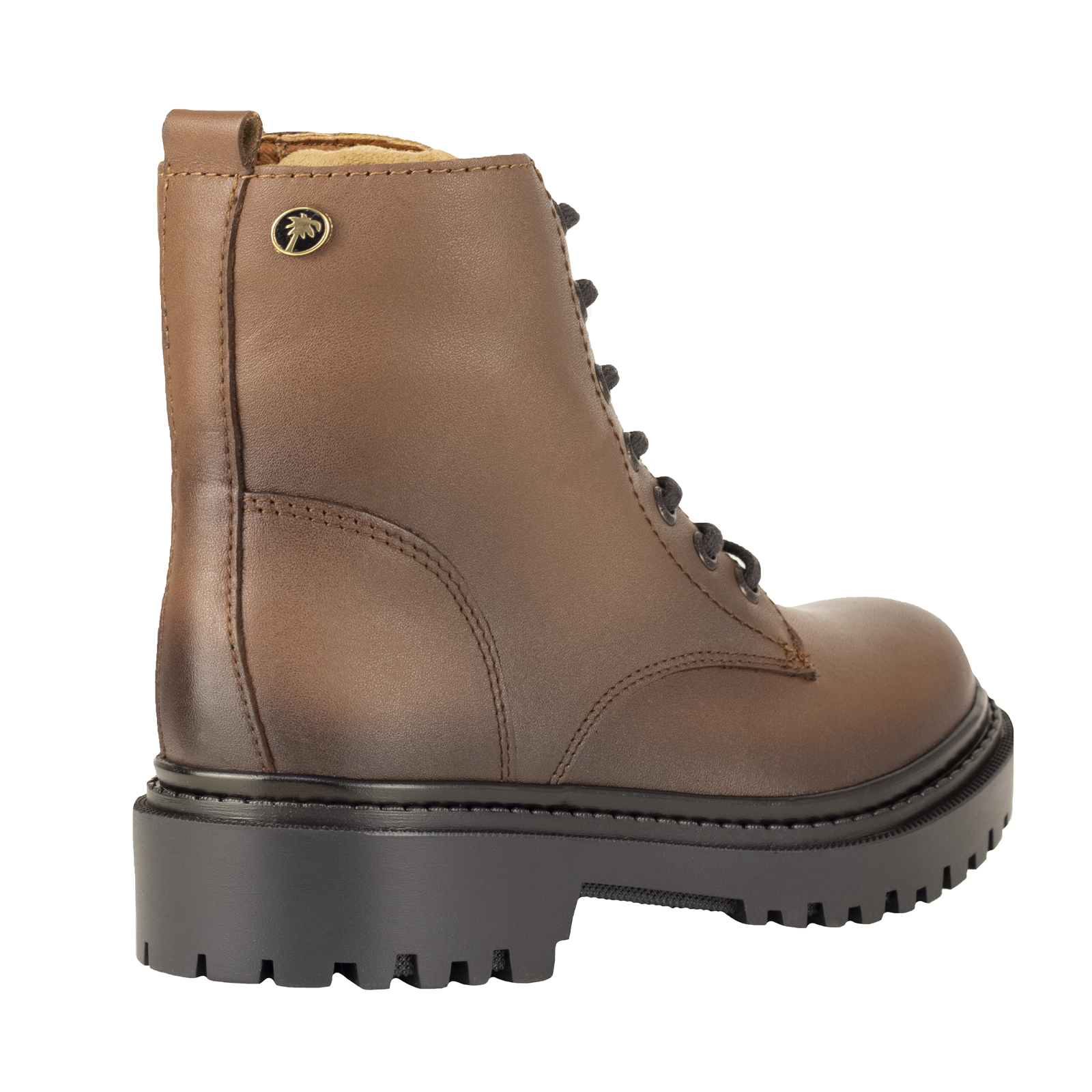 Botas Tipo Militar Urbana 7252 Beige Mujer Verde Tabaco Moda.