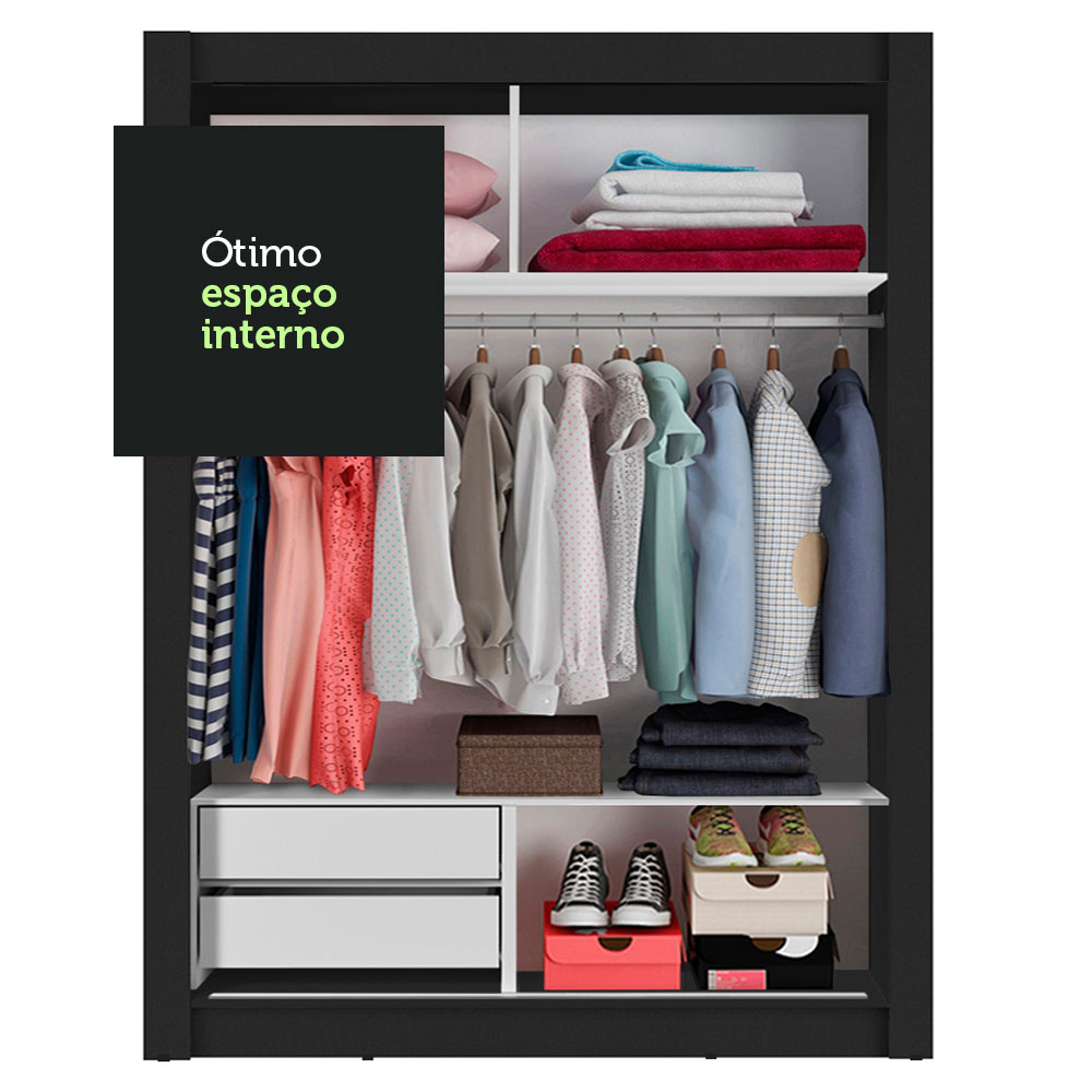 Ropero Closet Madesa 2 Puertas 1 Espejo NB