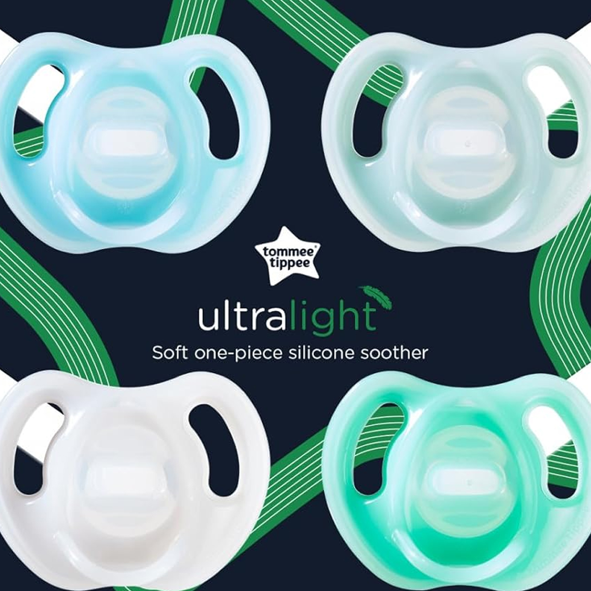 Chupón Tommee Tippee Ultra Light 0-6m 4pz Azul Verde.