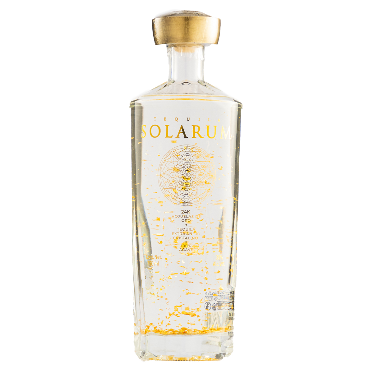Tequila Premium Solarum Extra Añejo Cristalino 24K 750 Ml.