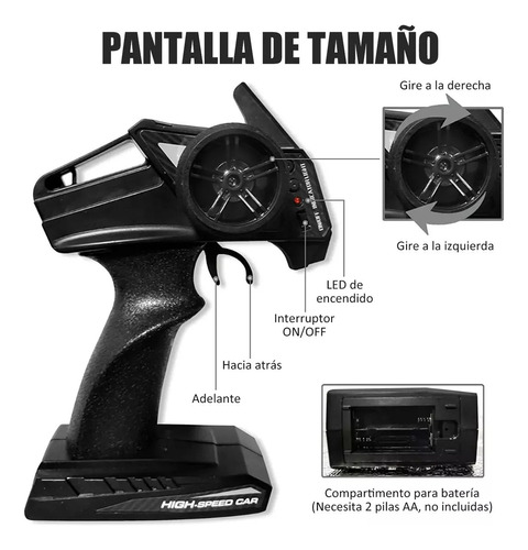 Juguetes De Carro Control Remoto Todo Terreno 1:18+2baterías.