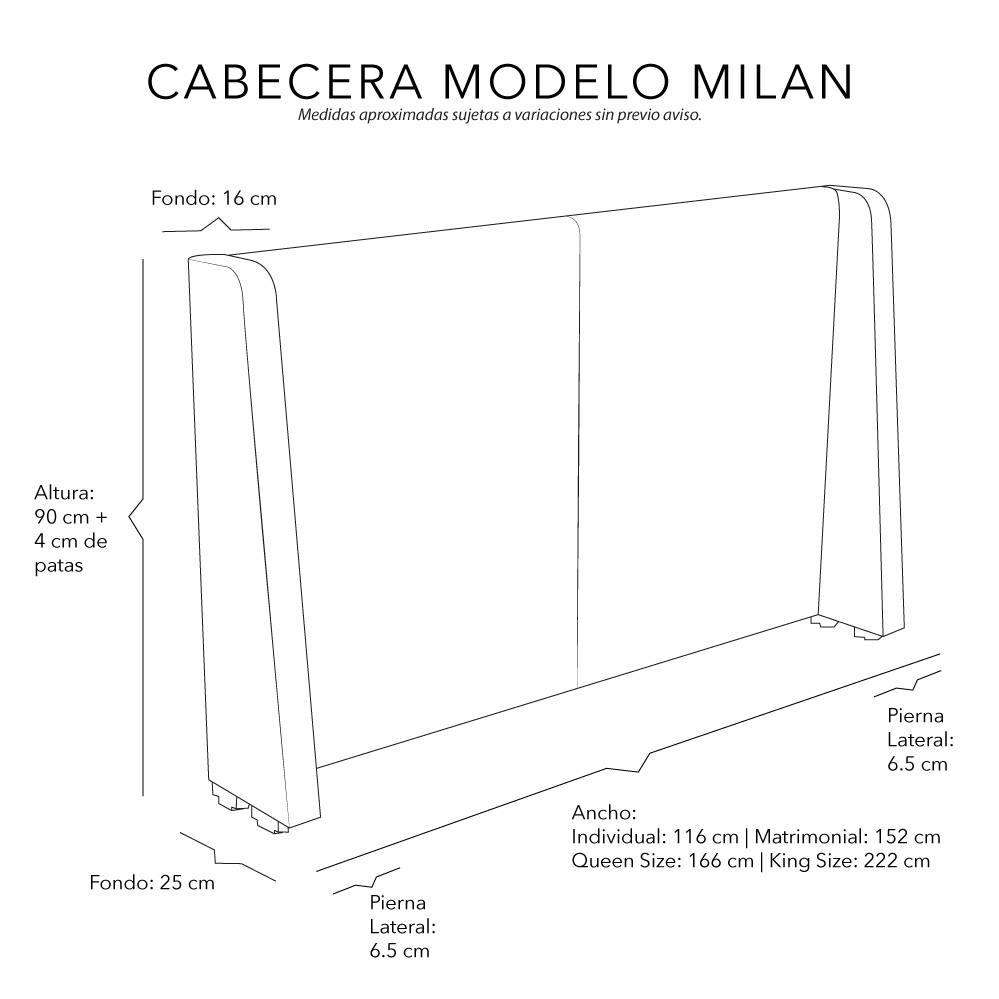 Cabecera Individual Dicasa Milan Imperio Verde.