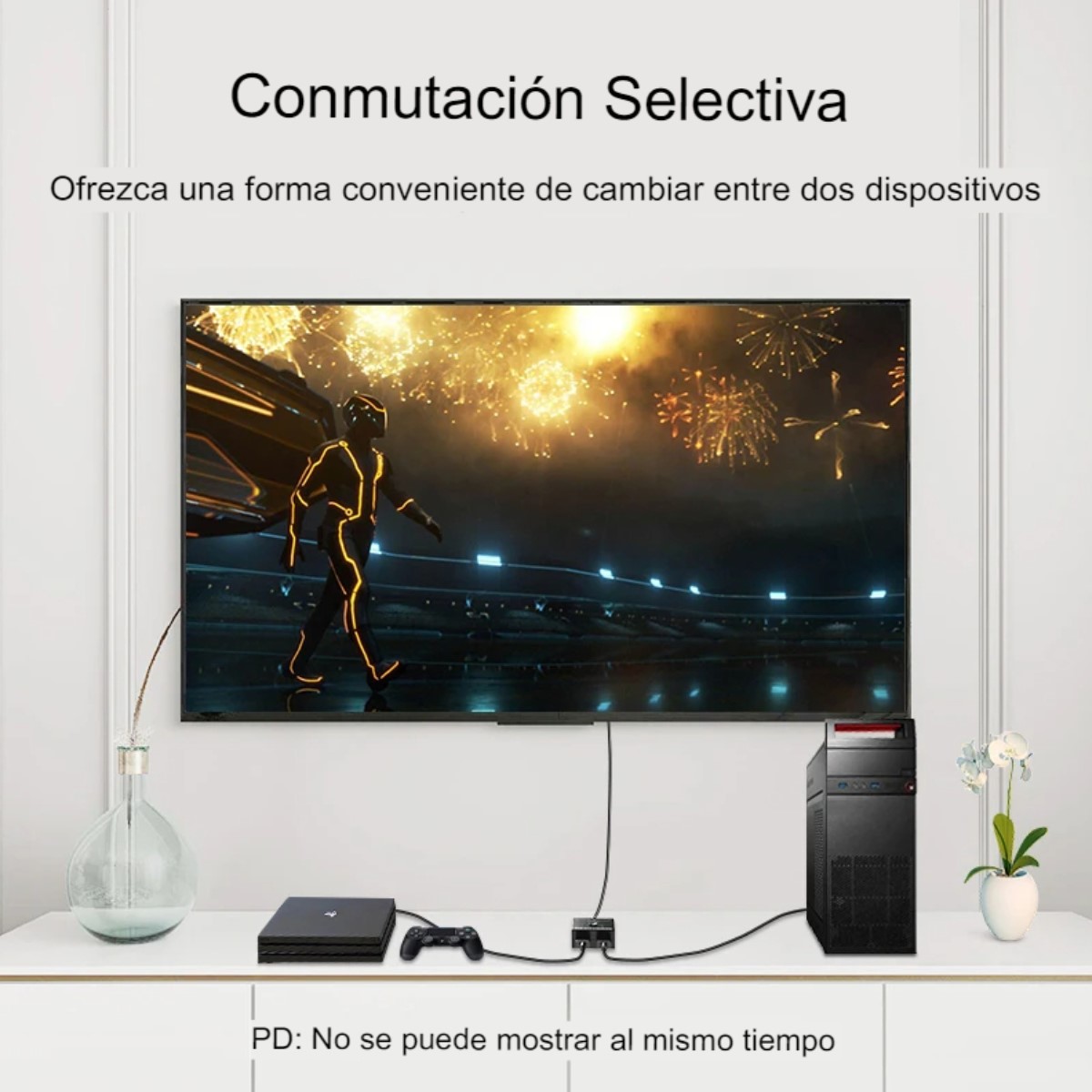 Divisor Interruptor bidireccional HDMI 2,0 4K 1x2 2x1 adaptador 2 puertos duales Ultra HD 4K.