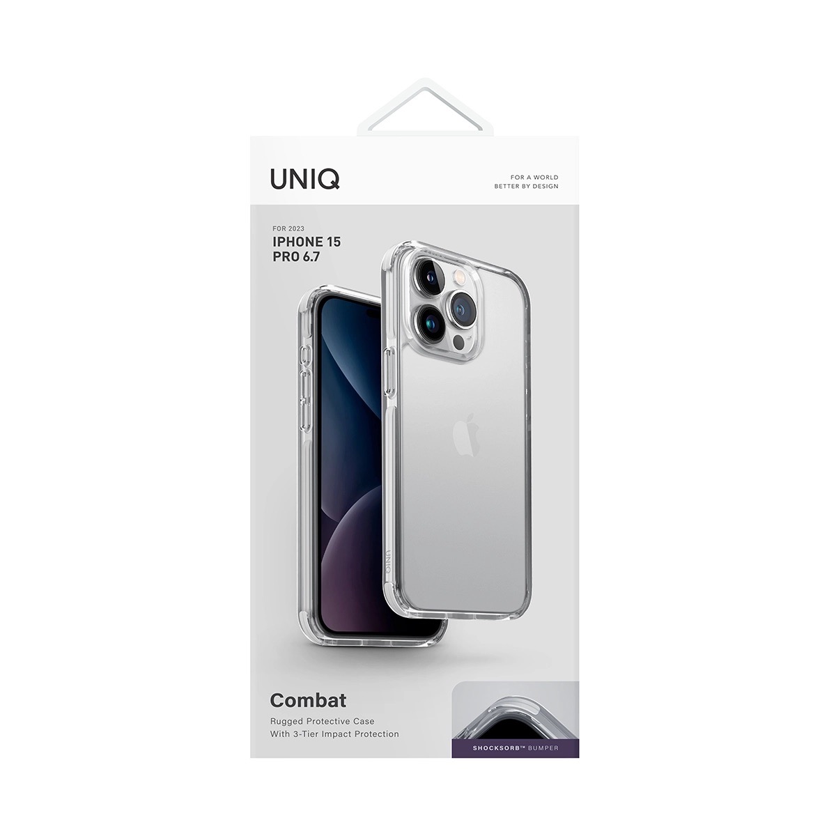 Funda Híbrida Bumper iPhone 15 Pro Max Combat Blanco Uniq.