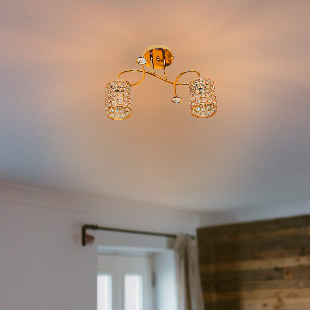 Lámpara Semi plafón KALISH Dorado Mil Luces