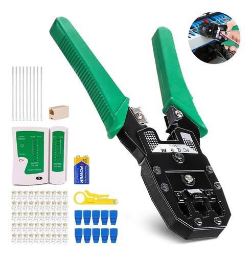 Pinzas Ponchadoras Rj45 Sacabocados Herramientas 75 Pcs.