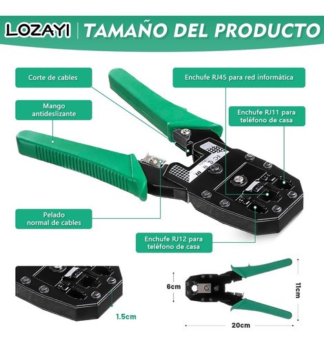 Pinzas Ponchadoras Rj45 Sacabocados Herramientas 75 Pcs.