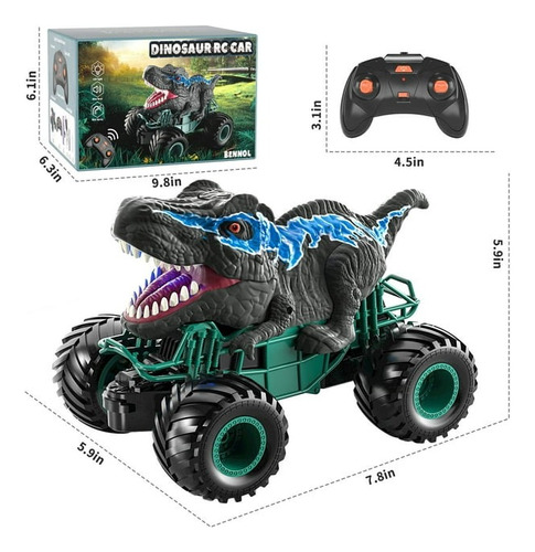 Coche De Juguete Dinosaurio Infantil Con Luz + Spray.
