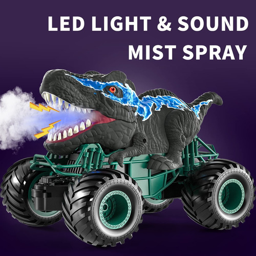 Coche De Juguete Dinosaurio Infantil Con Luz + Spray.