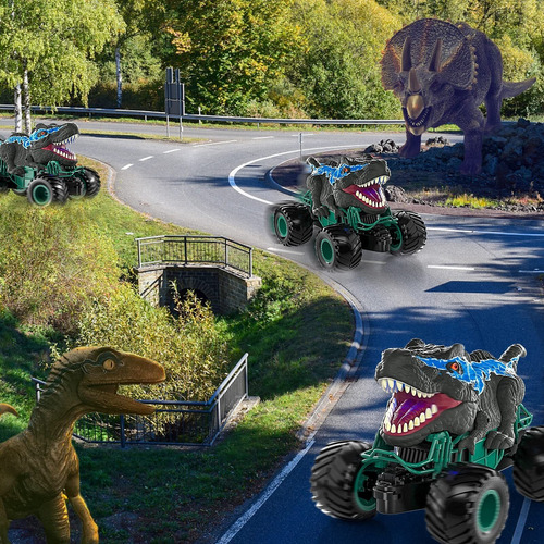Coche De Juguete Dinosaurio Infantil Con Luz + Spray.