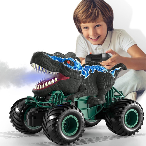Coche De Juguete Dinosaurio Infantil Con Luz + Spray.