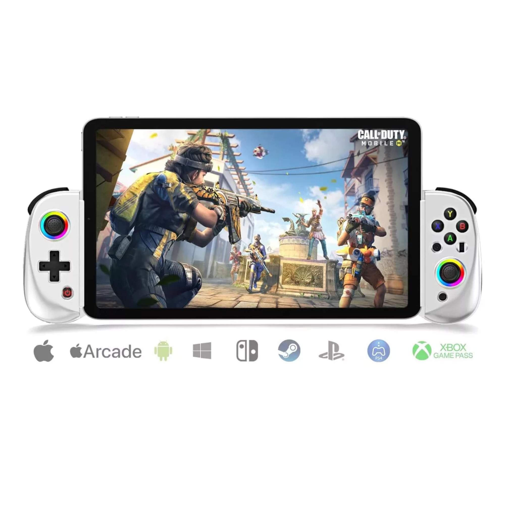 Control Joystick Gamepad Rgb Para iPhone Android Switch Color Blanco