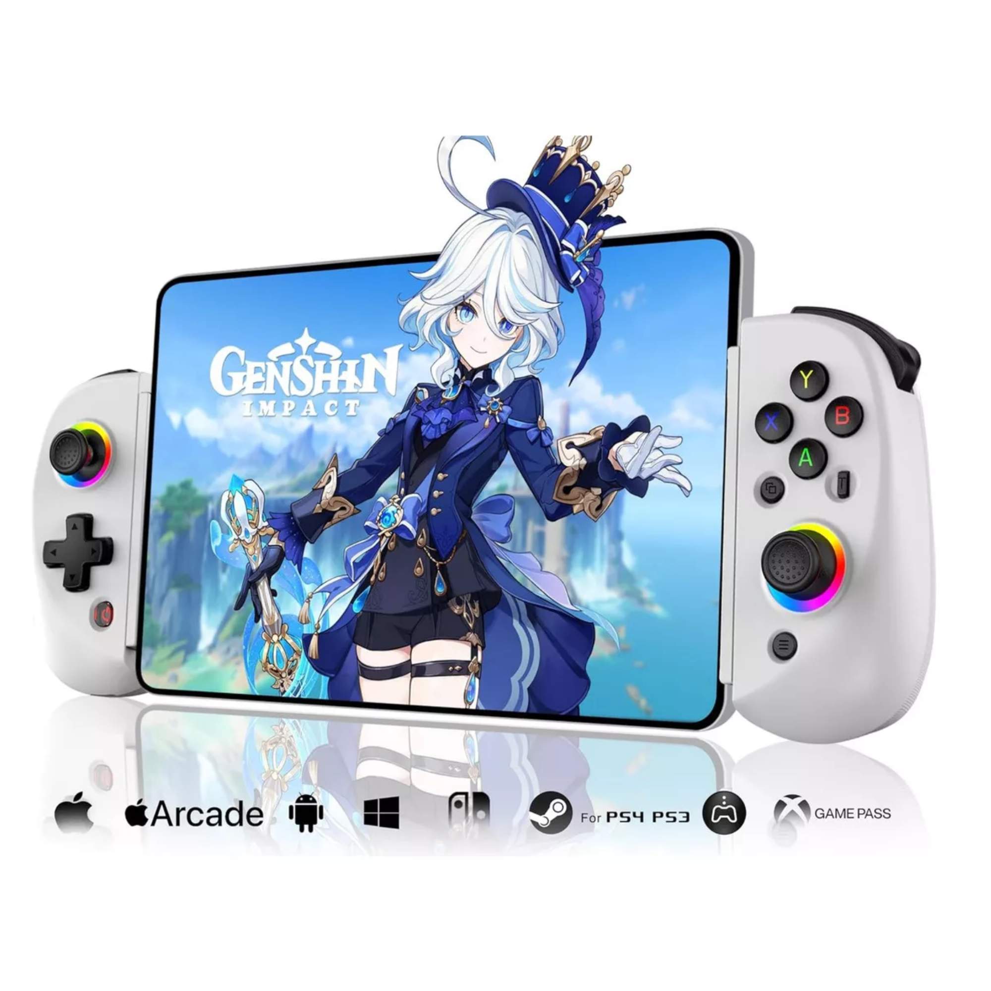 Control Joystick Gamepad Rgb Para iPhone Android Switch Color Blanco