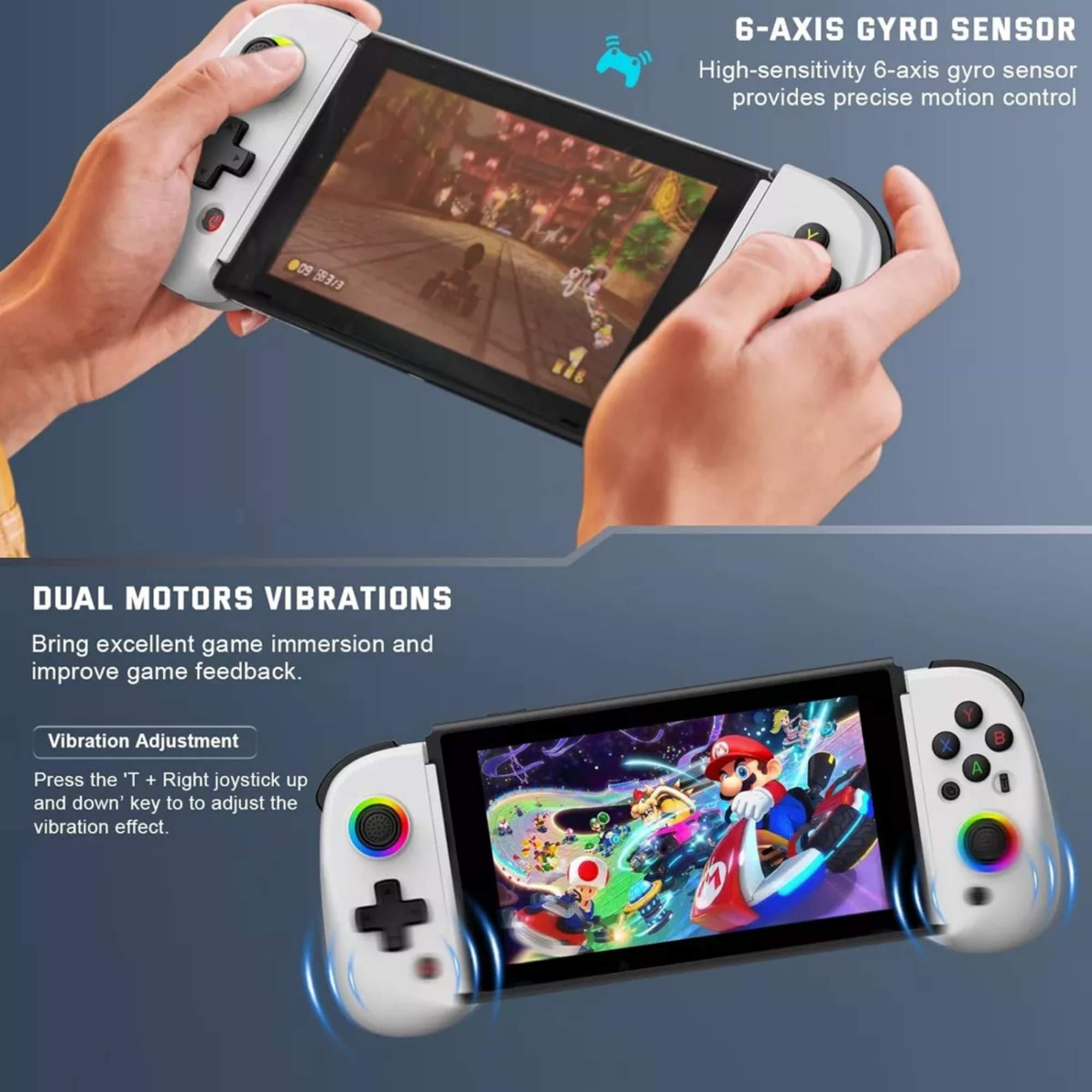 Control Joystick Gamepad Rgb Para iPhone Android Switch Color Blanco