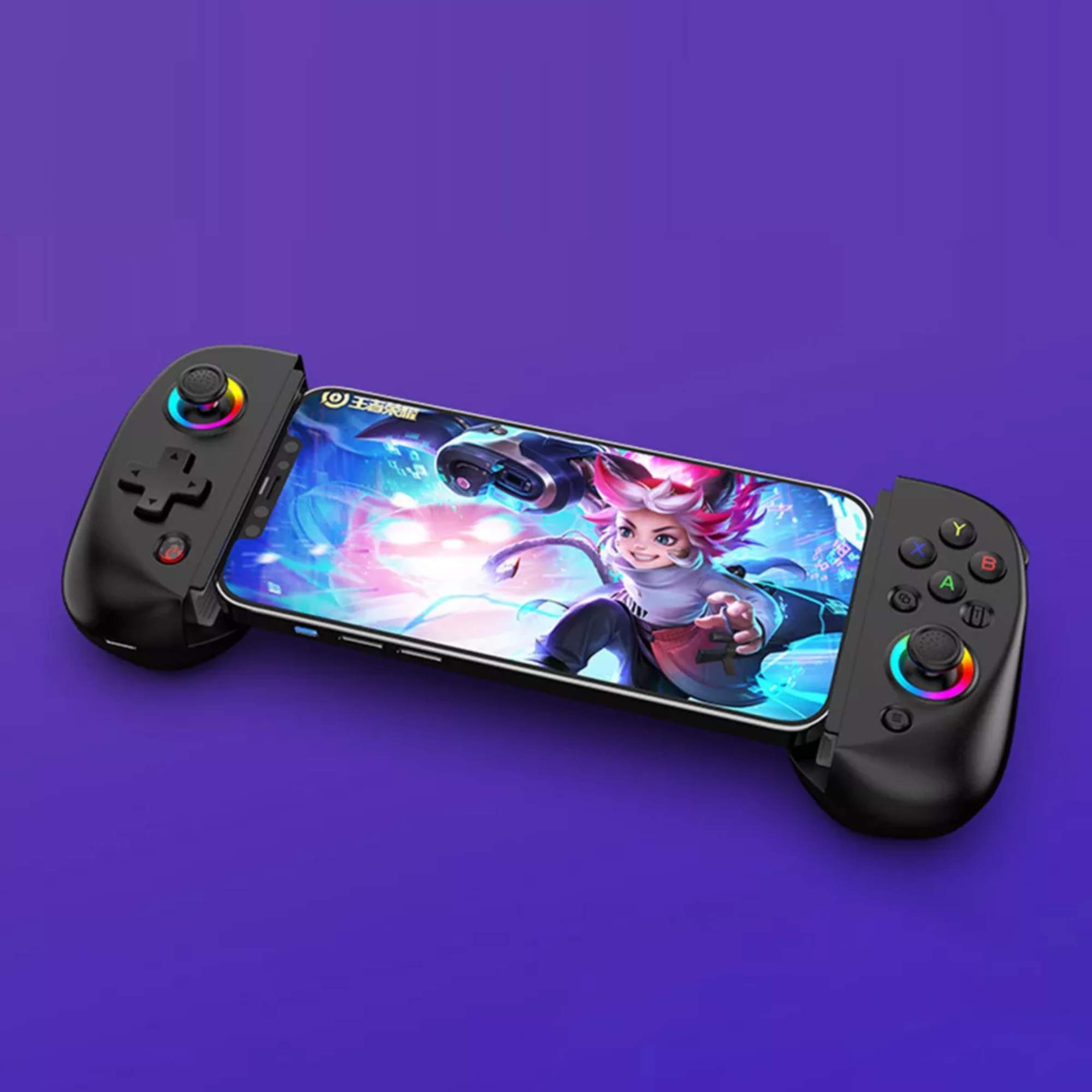 Control Gamepad Bsp D8 Joystick Rgb HallEfct Compatible Con iPhone Android Nintendo, Ps3, Ps4, Ps5, Color Negro