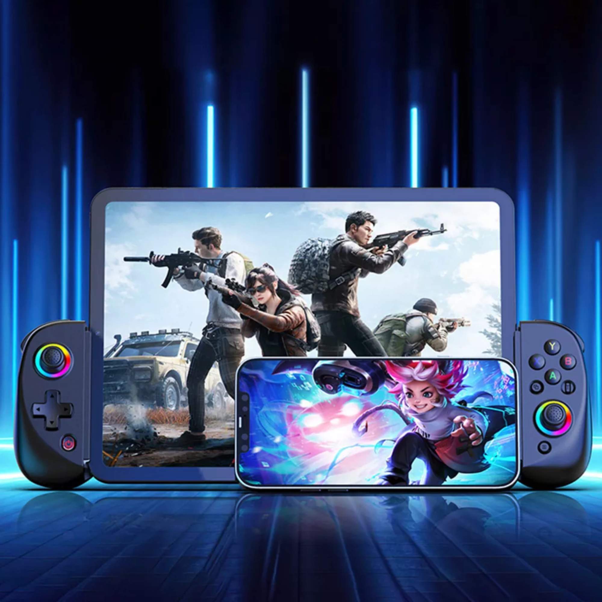 Control Gamepad Bsp D8 Joystick Rgb HallEfct Compatible Con iPhone Android Nintendo, Ps3, Ps4, Ps5, Color Negro
