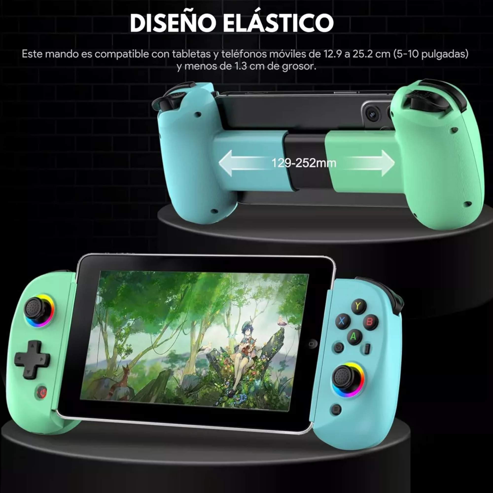 Control Joystick Gamepad Rgb Para iPhone Android Switch Color Verde Claro