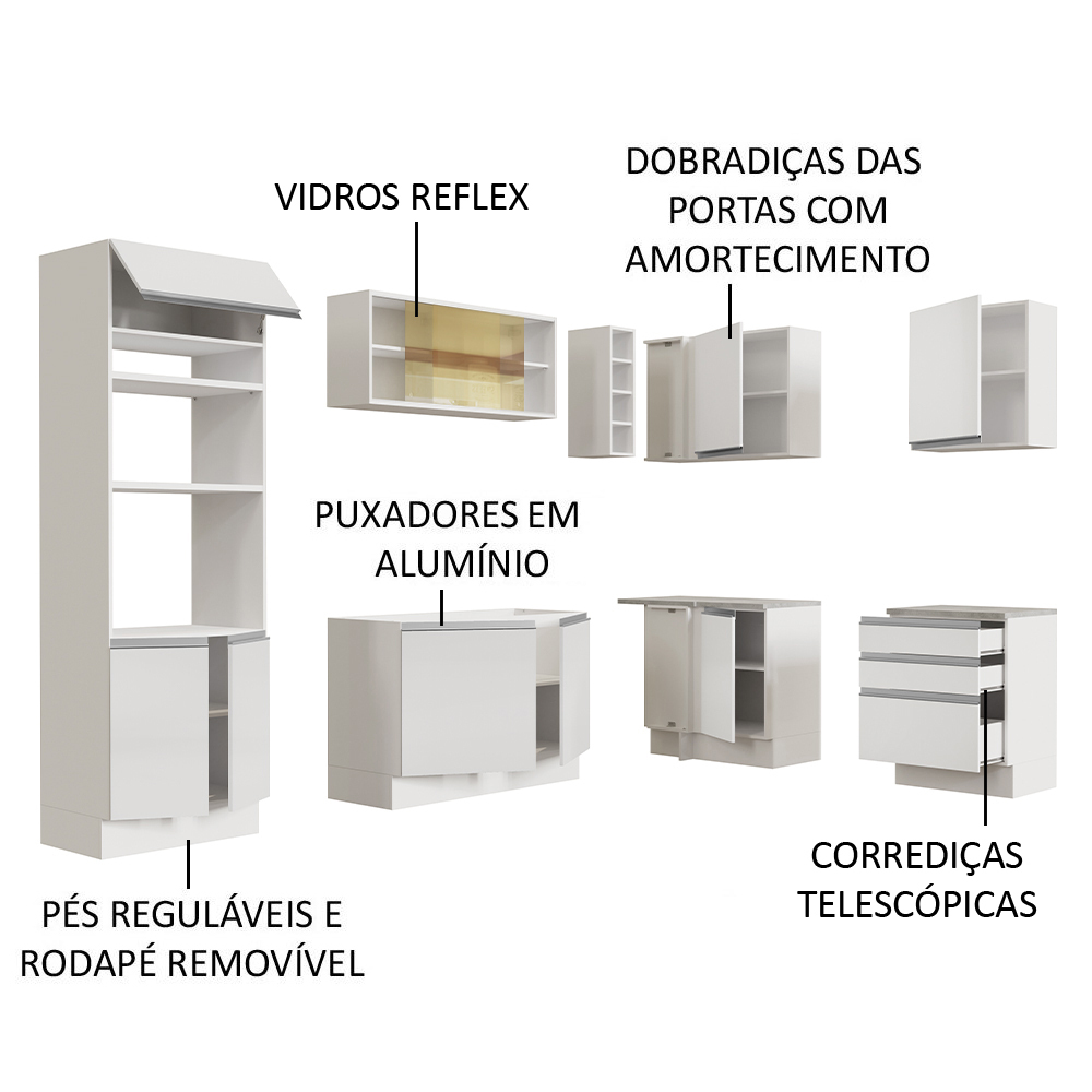 Cocina Integral Completa Modular Madesa Glamy 399cm BB 02