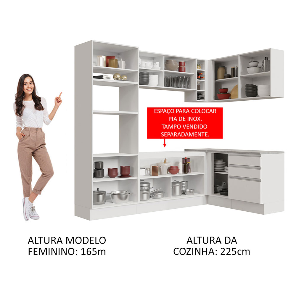 Cocina Integral Completa Modular Madesa Glamy 399cm BB 02