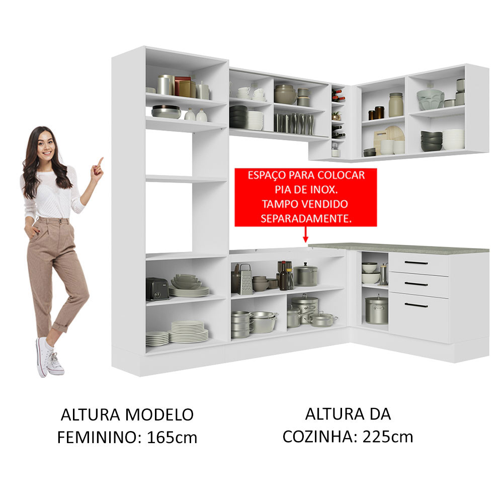Cocina Integral Completa Modular Madesa Agata 399cm BB 01