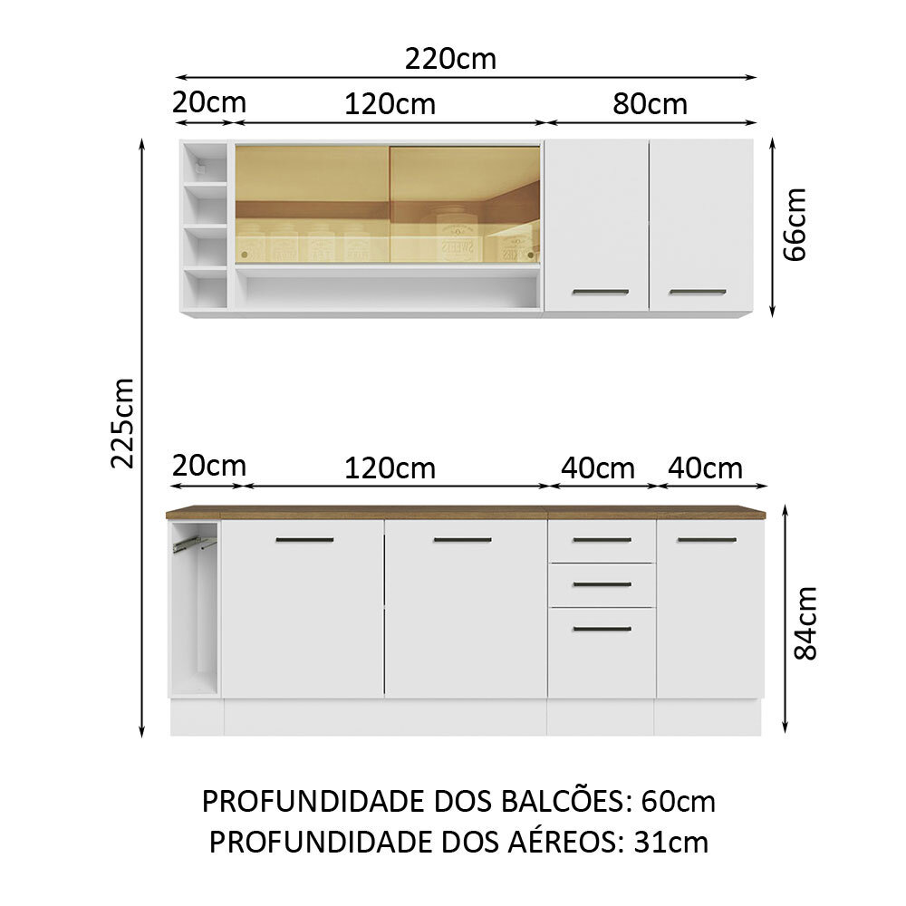 Cocina Integral Completa Modular Madesa Glamy Sin Encimera 6