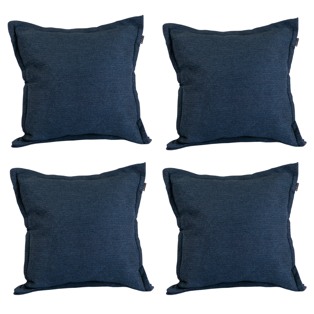 Set de 4 Cojines Decorativos Dicasa Rivo Kappa Rivoli Azul.