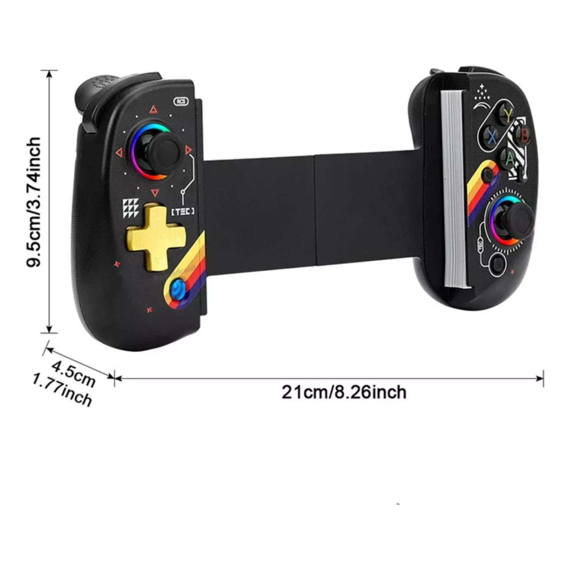 Control Gamepad Bsp D8 Joystick Rgb Hall Efect Para iPhone Android Nintendo Switch Ps3 Ps4 Ps5 Color Negro Starfield