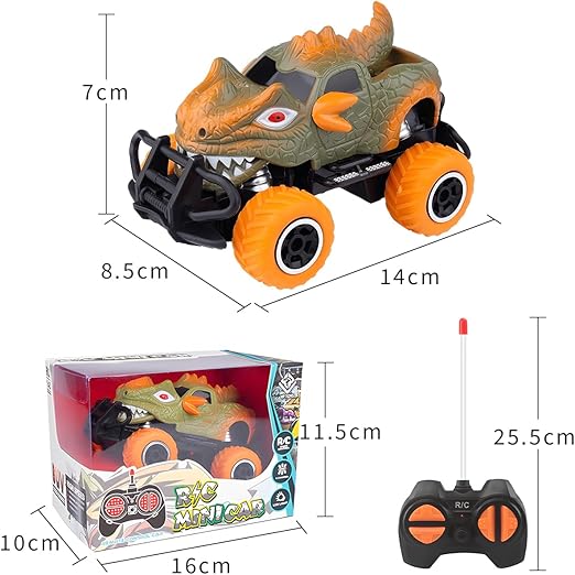 YCQYNHQ Carro de Control Remoto Dinosaurios, Carros de Control Remoto 4x4 Todo Terreno, Juguetes de Dinosaurios para Niños Mayores de 4 años, Regalos para el Día del Niño y el Cumpleaños.