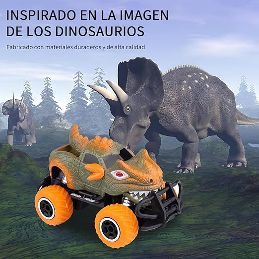 YCQYNHQ Carro de Control Remoto Dinosaurios, Carros de Control Remoto 4x4 Todo Terreno, Juguetes de Dinosaurios para Niños Mayores de 4 años, Regalos para el Día del Niño y el Cumpleaños.