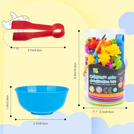 Juguetes Didacticos para Niños,56pcs Juguete para Contar Dinosaurios,Juguete Didactico De Dinosaurio para Aprender Colores, Clasificar y Contar,Juguetes Sensoriales De Matemáticas Montessori..