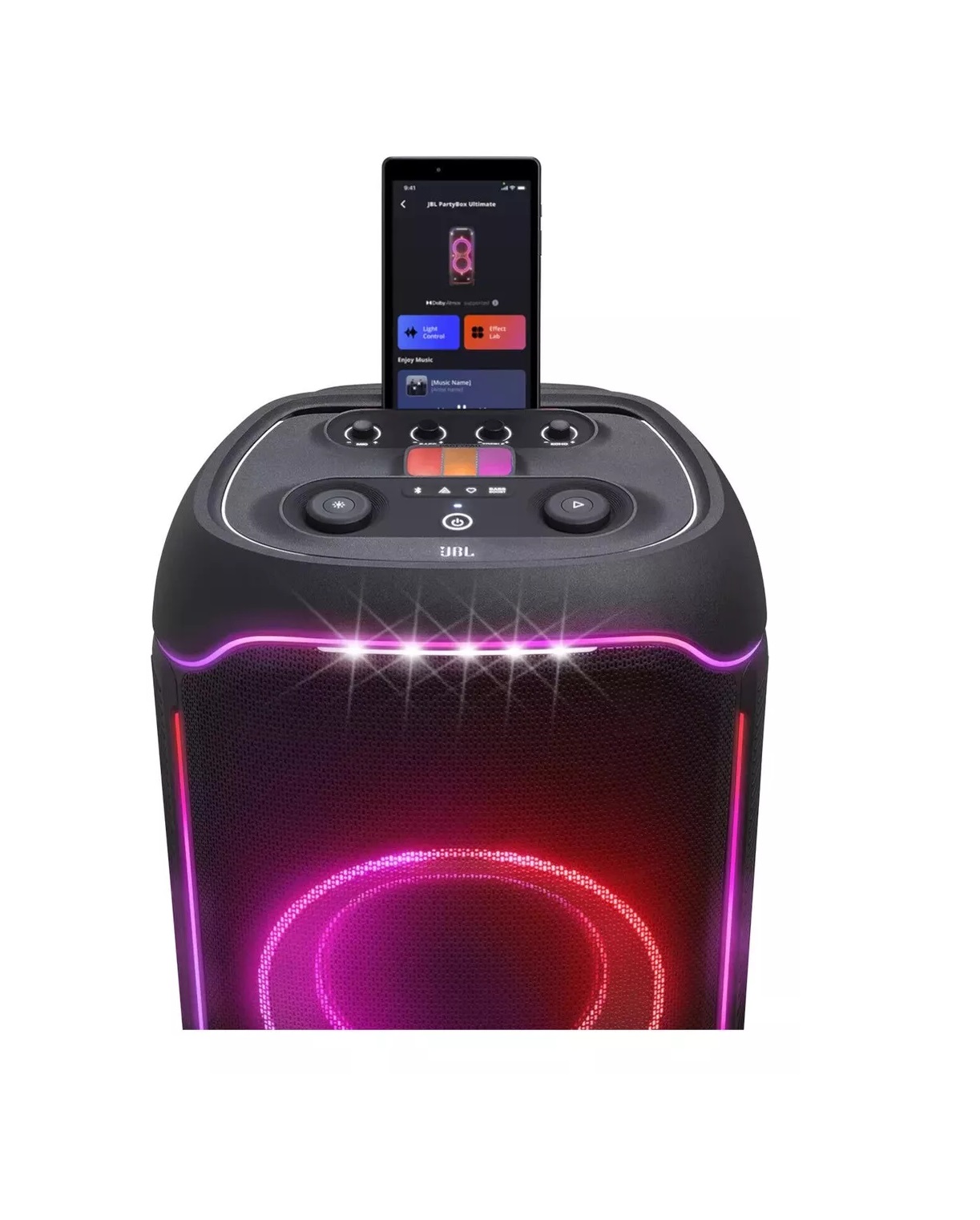 Bocina Altavoz Jbl Partybox Ultimate, Para Fiestas, Reuniones con Bluetooth Wifi Portátil, 110V Color Negro.