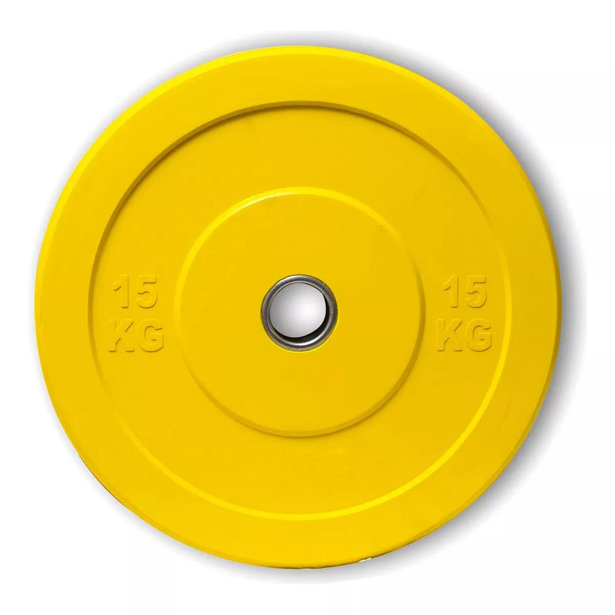 Disco Olímpico 15 Kg / 33 Lbs Urbanfit Pro, Goma Resistente Color Amarillo.