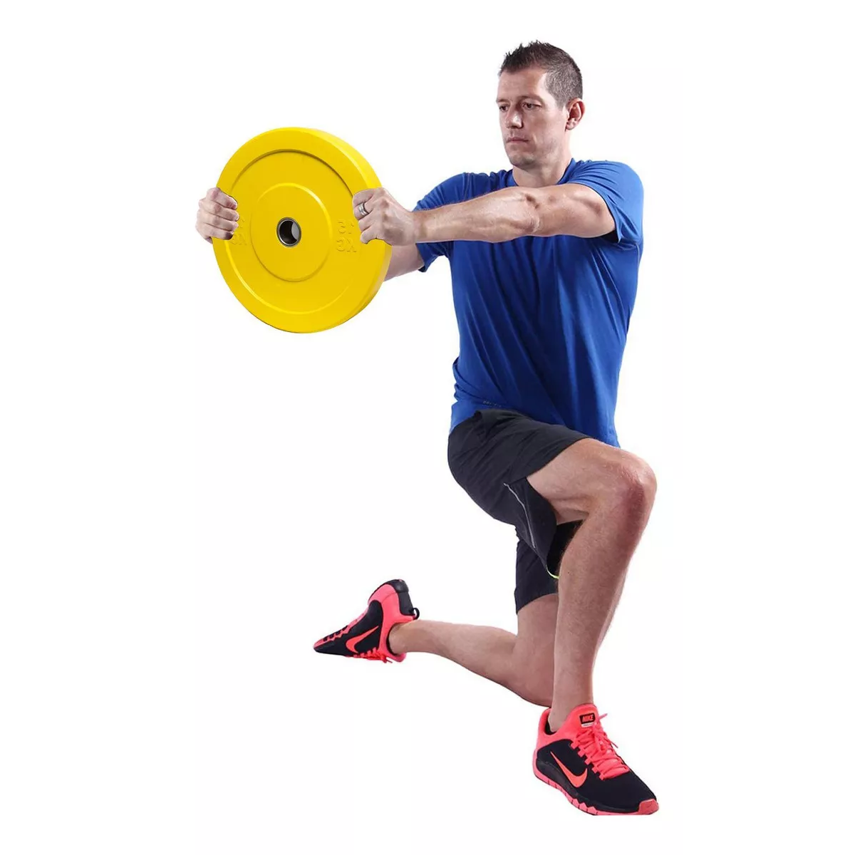 Disco Olímpico 15 Kg / 33 Lbs Urbanfit Pro, Goma Resistente Color Amarillo.