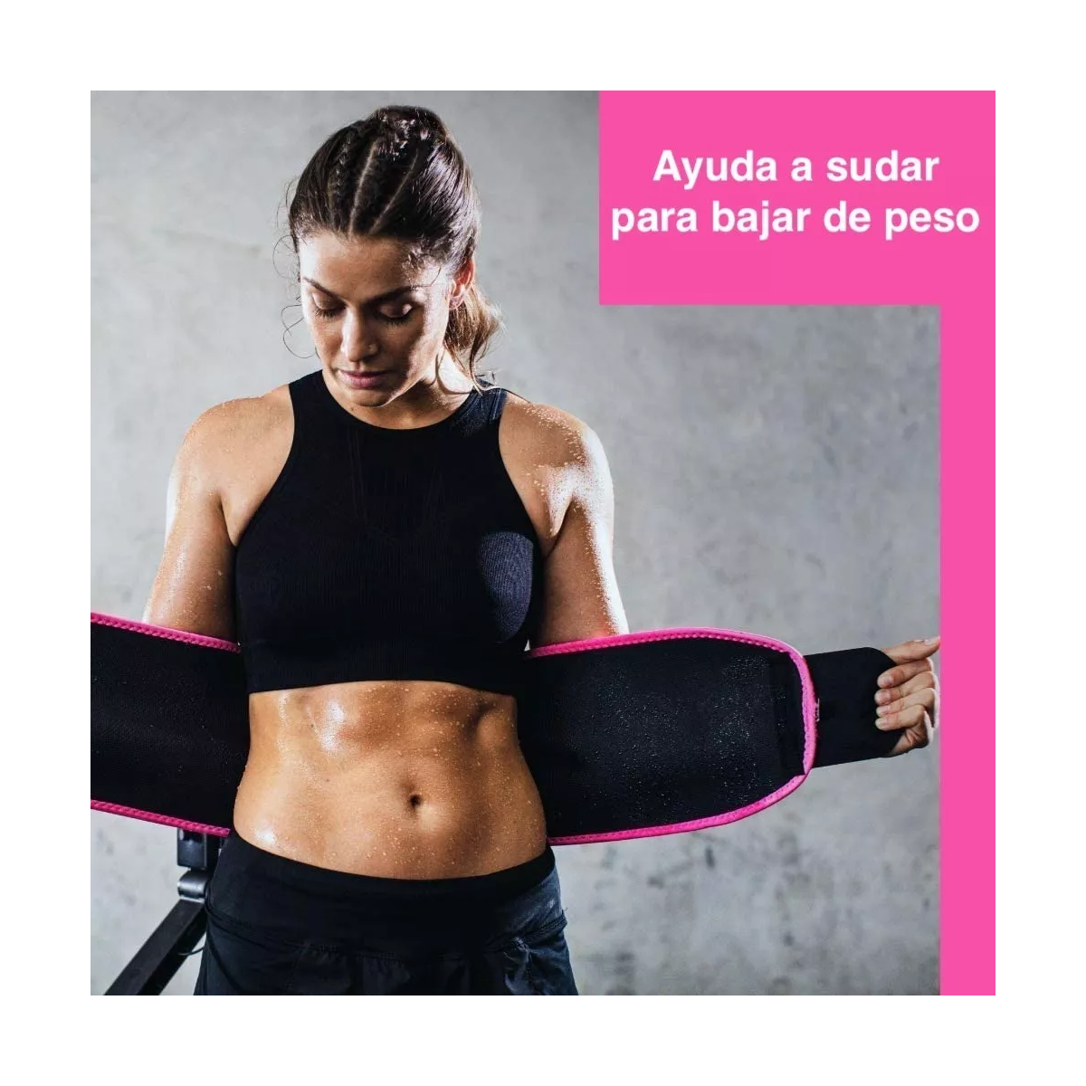 Faja Reductora Ejercicio Sudoracion Termica Moldeadora Gym Rosa/Negro.