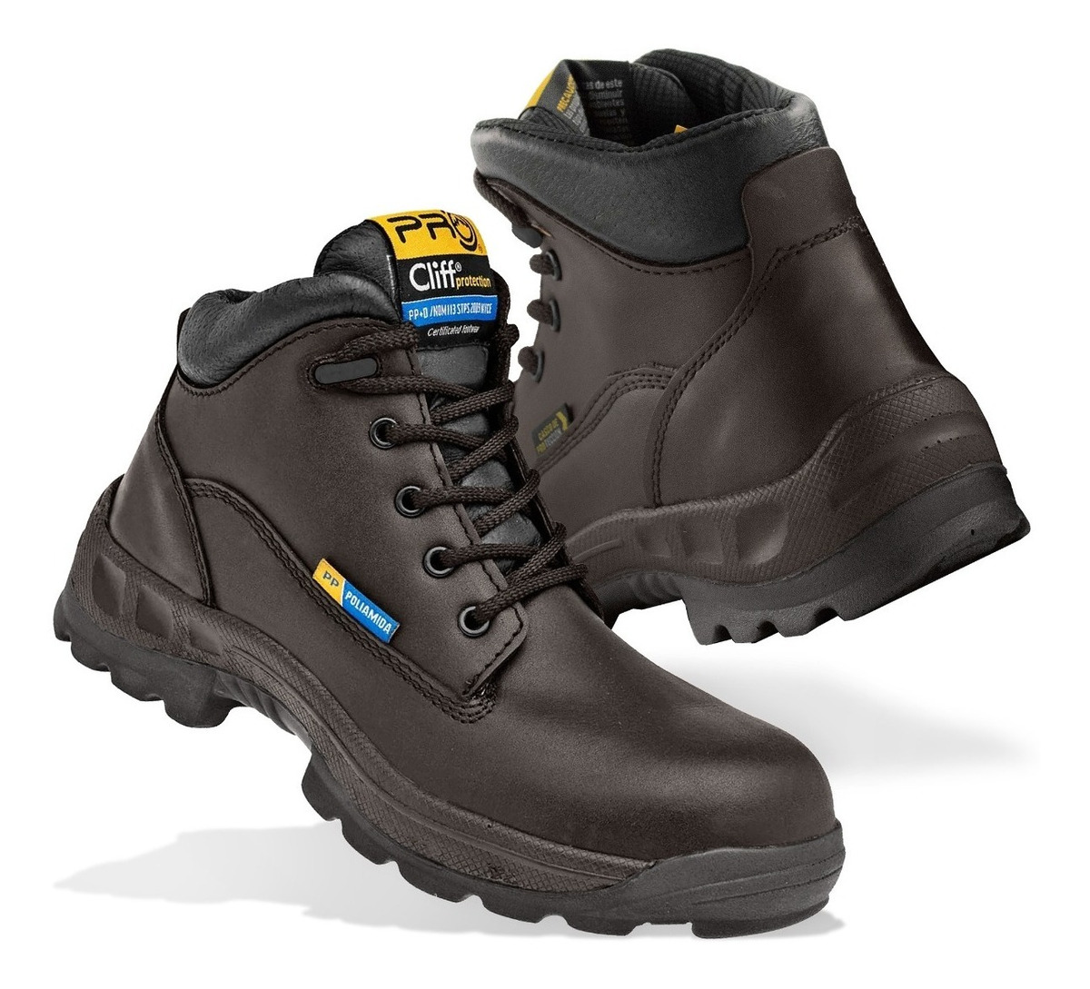 Bota De Seguridad Industrial Dieléctrica Cliff 330 Color Cafe.
