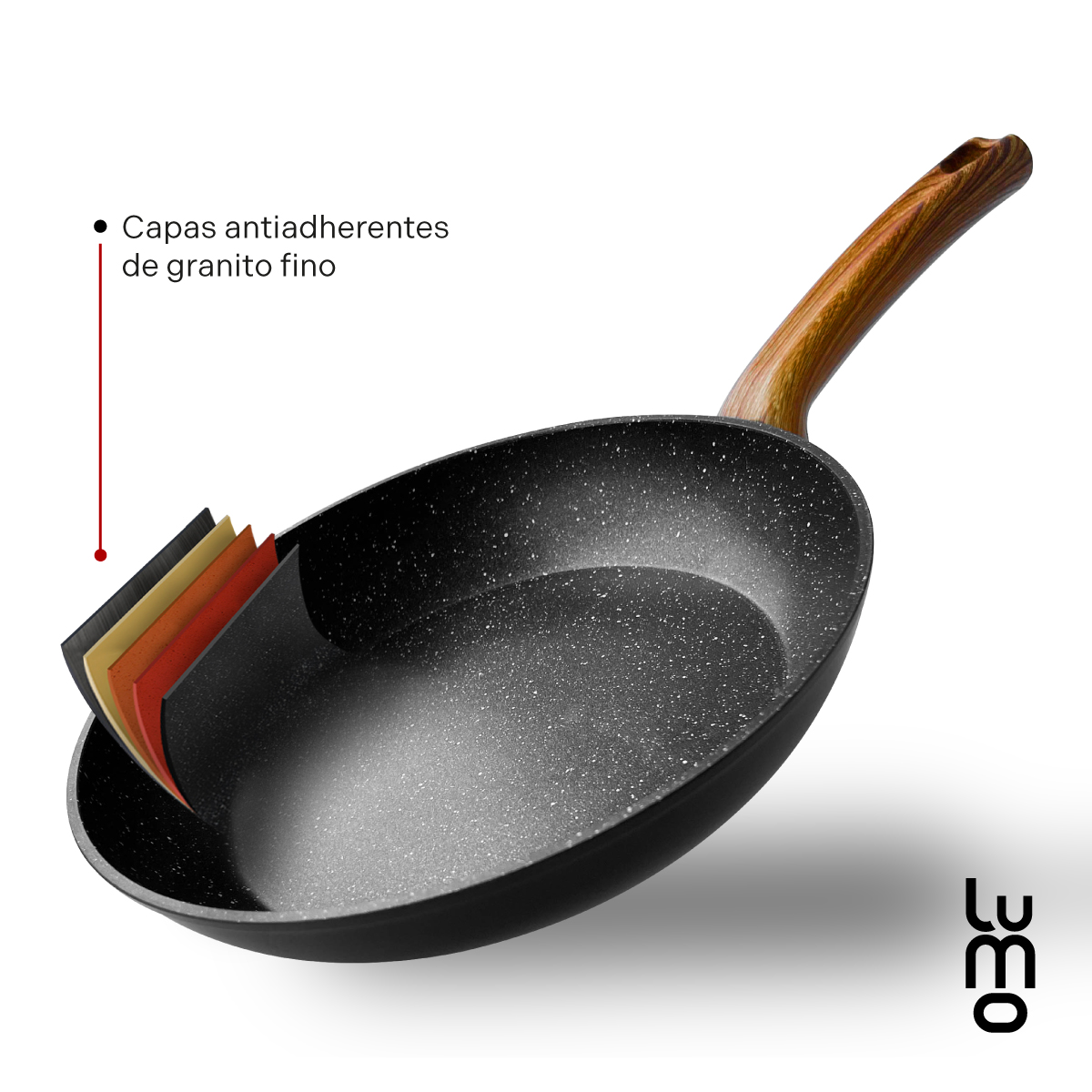 Juego 3 Sartenes Antiadherente 20 24 28 Cm Marmol Y Granito
