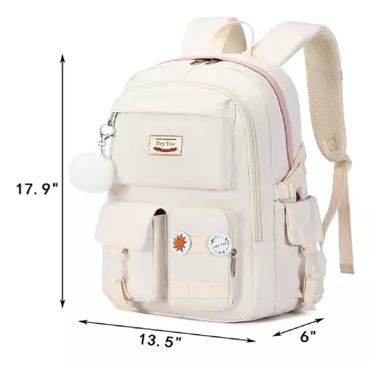 M Mochila Para Niñas Adolescentes, Estudiantes De Secundaria Color Blanco.