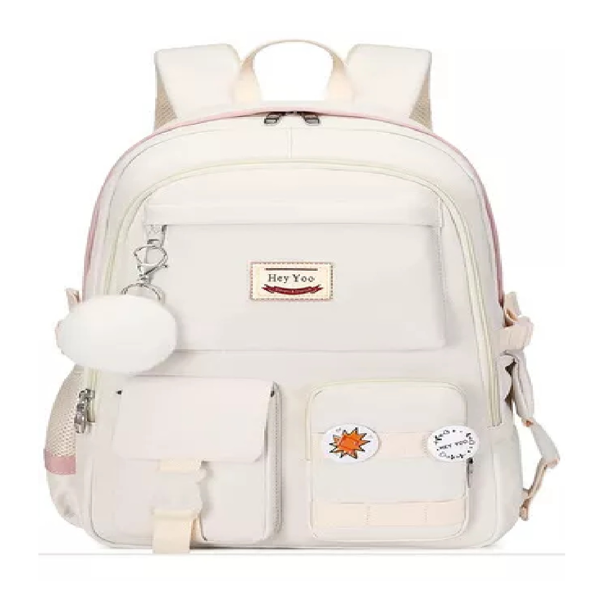 M Mochila Para Niñas Adolescentes, Estudiantes De Secundaria Color Blanco.