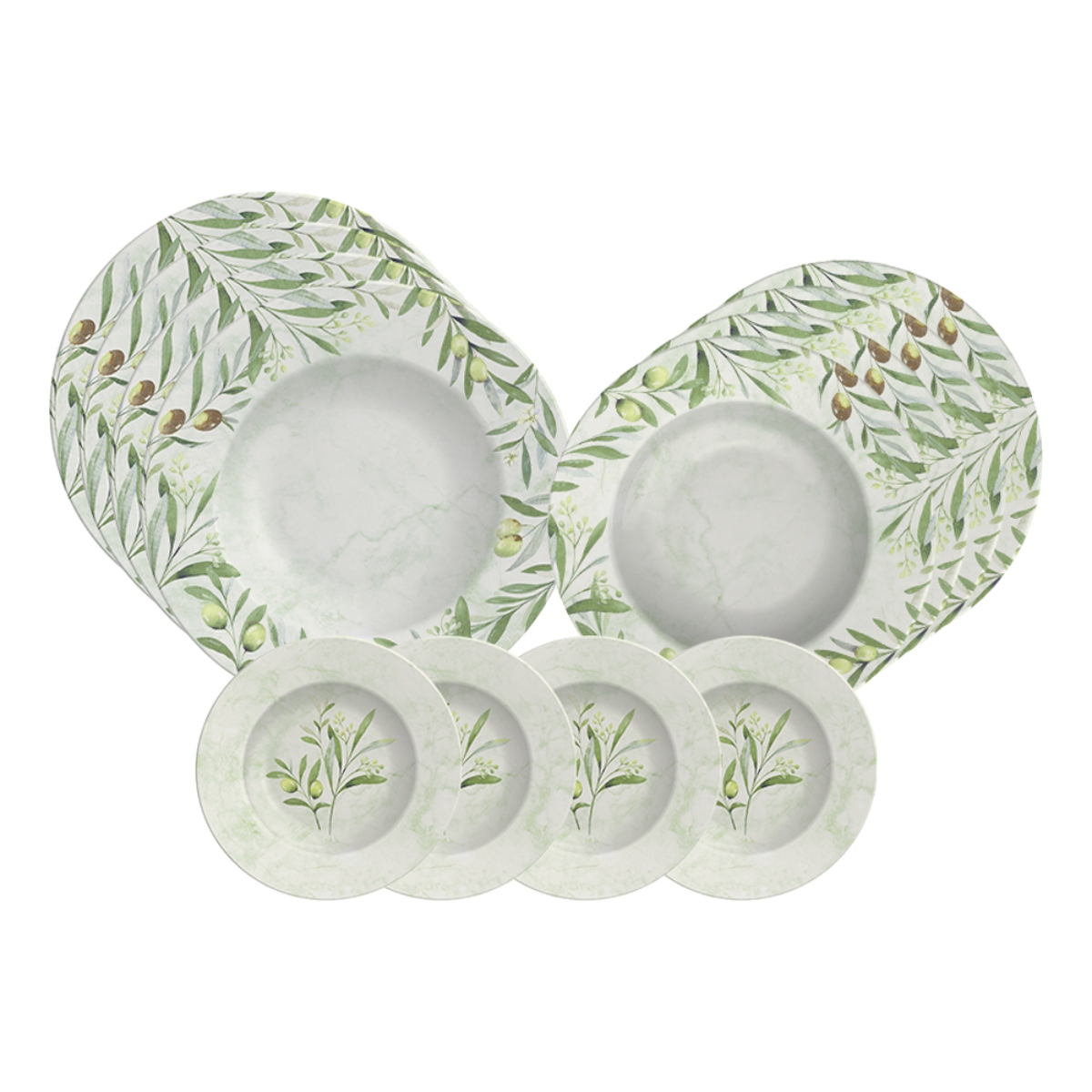 Vajilla Tramontina 32300/353 Oliva Para 4P / 12 Pzas ENDY8.