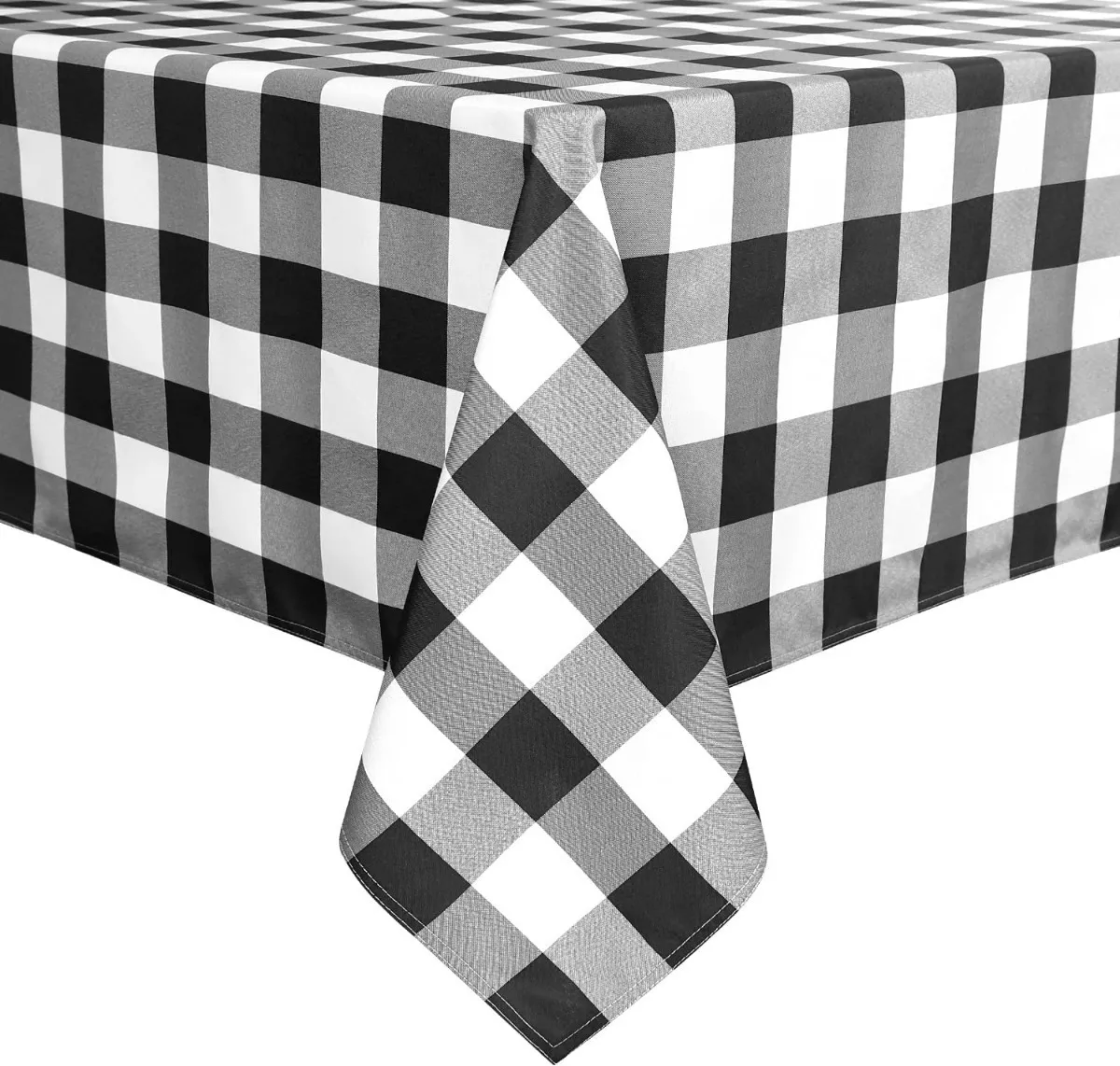 Mantel Rectangular A Cuadros En Blanco Y Negro 140x180/200cm