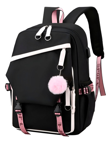 Mochila Kawaii Estilo Coreano Juvenil Moda Con Puerto Usb