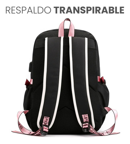 Mochila Kawaii Estilo Coreano Juvenil Moda Con Puerto Usb