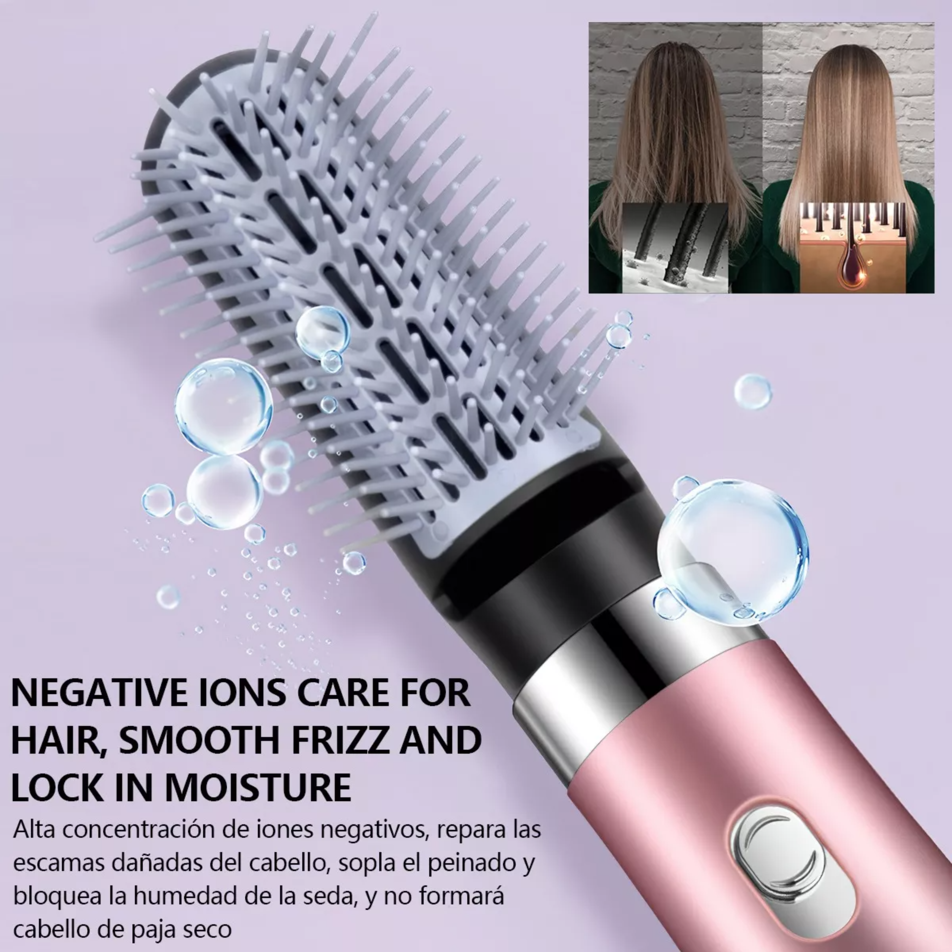 Cepillo Secador Peine Rizador Planchita Pelo One Step 3 En 1