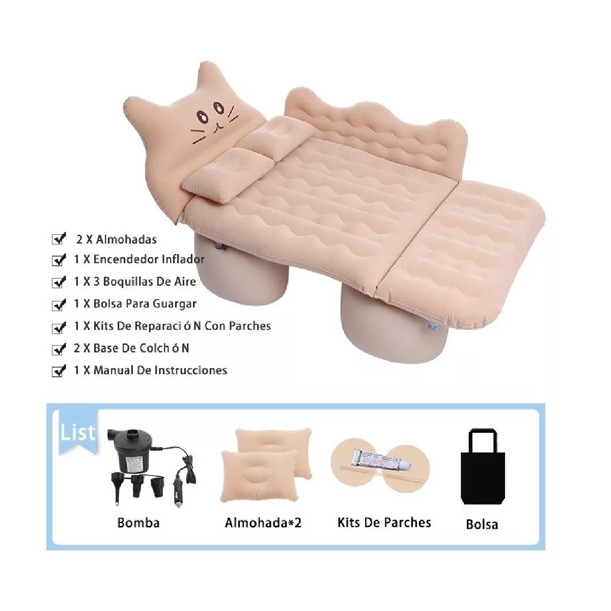 Colchón Inflable Niño Camping Ligth Beige