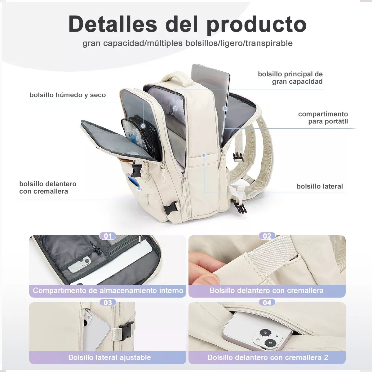 M  Mochila De Viaje Para Mujer, Mochila De Trabajo Antirrobo Para Hombre, Mochila Impermeable Para Laptop De 15.6 Pulgadas,para Viajes De Negocios Cortos