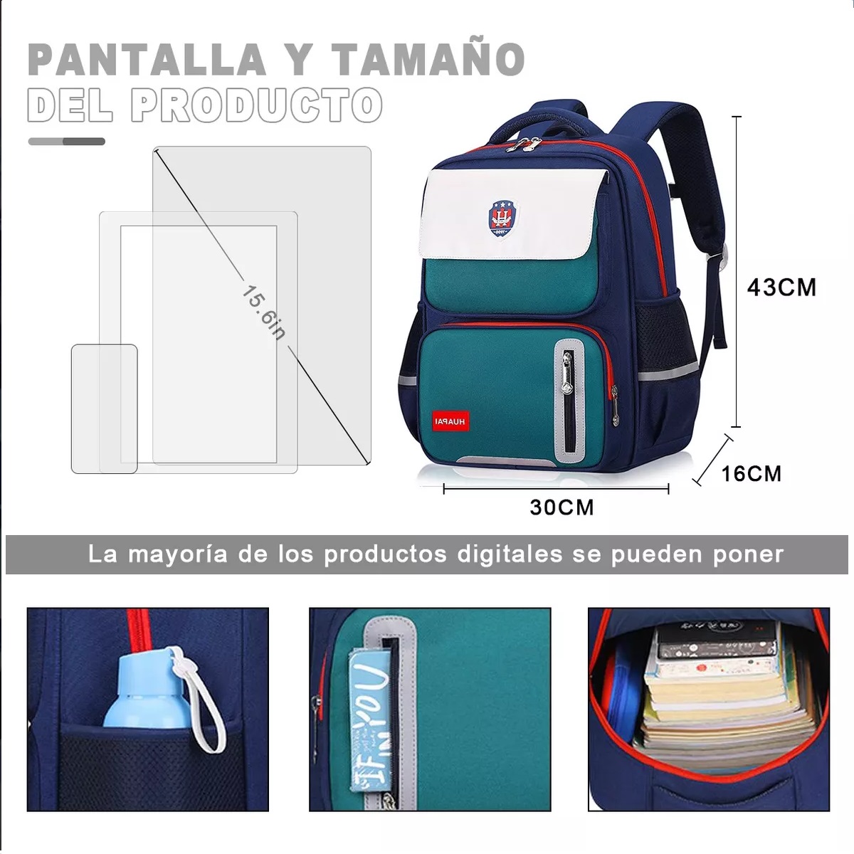 M  Mochila Escolar Impermeable Para Niña Niño Escuela Primaria