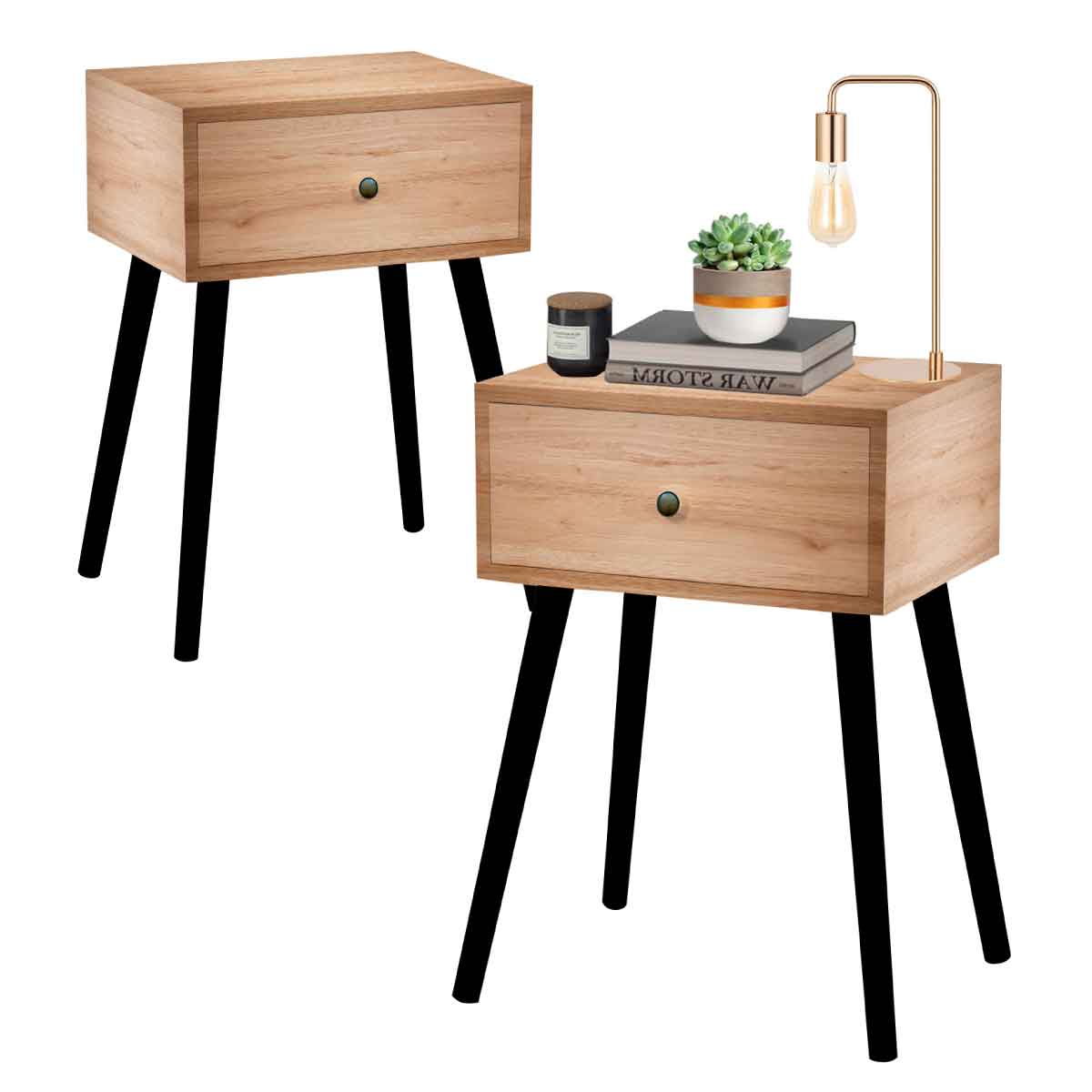 Set X2 Mesas para Recamara Sala Auxiliar Moderno Minimalista
