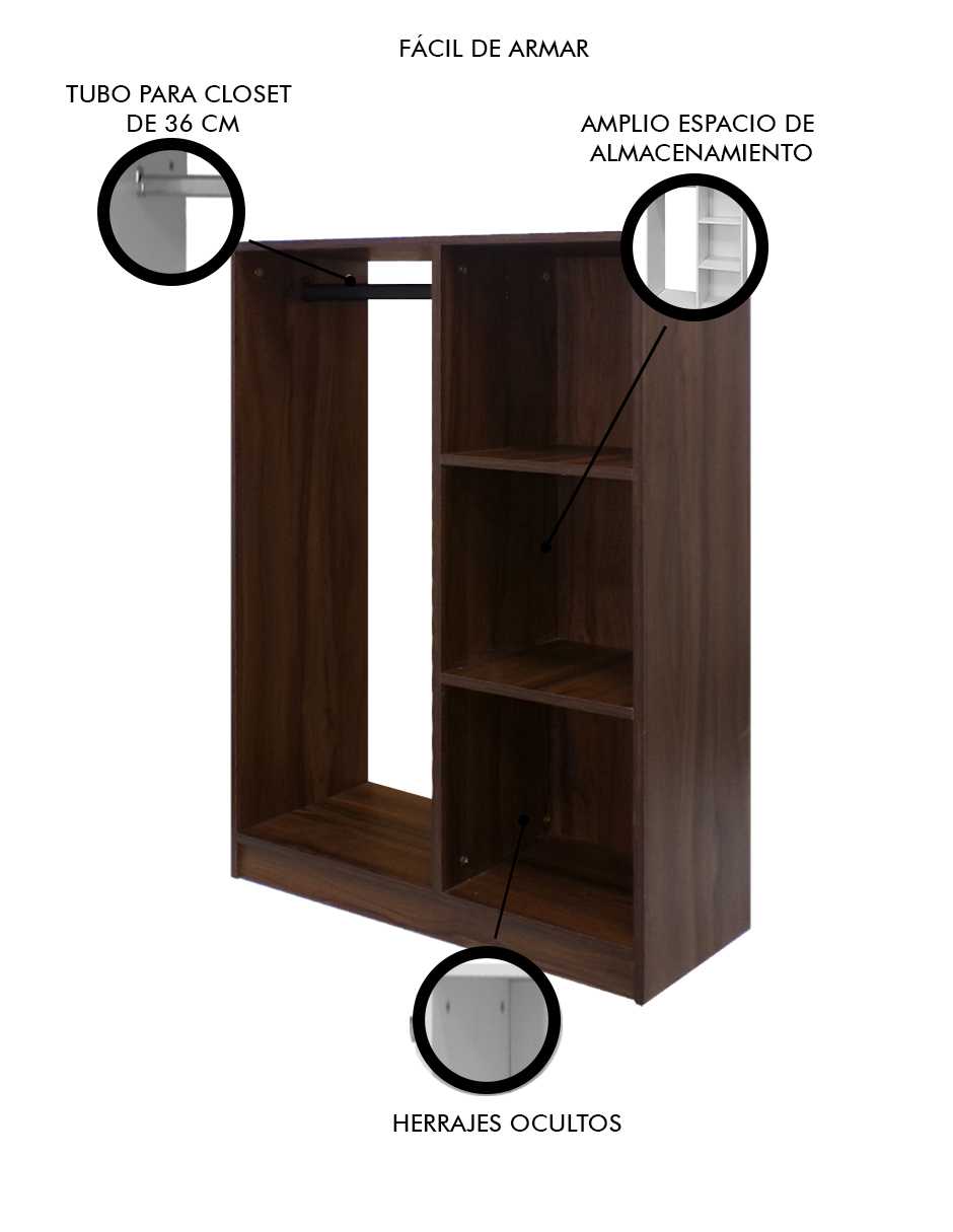 Closet Ropero Para Niños Con Estantes Minimalista LIZZY